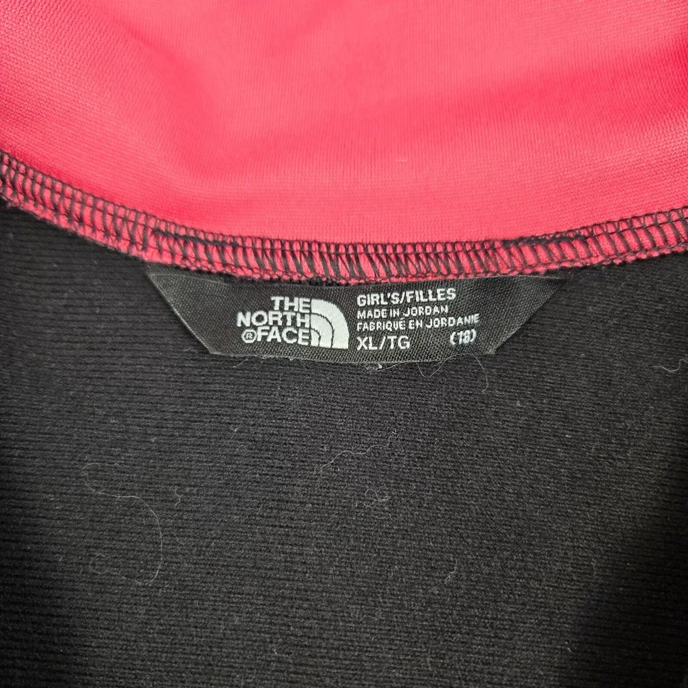 The North Face Girls Pink Stripe‎ Pullover Sweatshirt Girls XL 1/4 Zip Warm Cozy